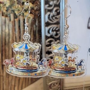 The Absolute BEST SUMMER CARNIVAL EARRINGS Acrylic 2D Merry Go Round Carousel